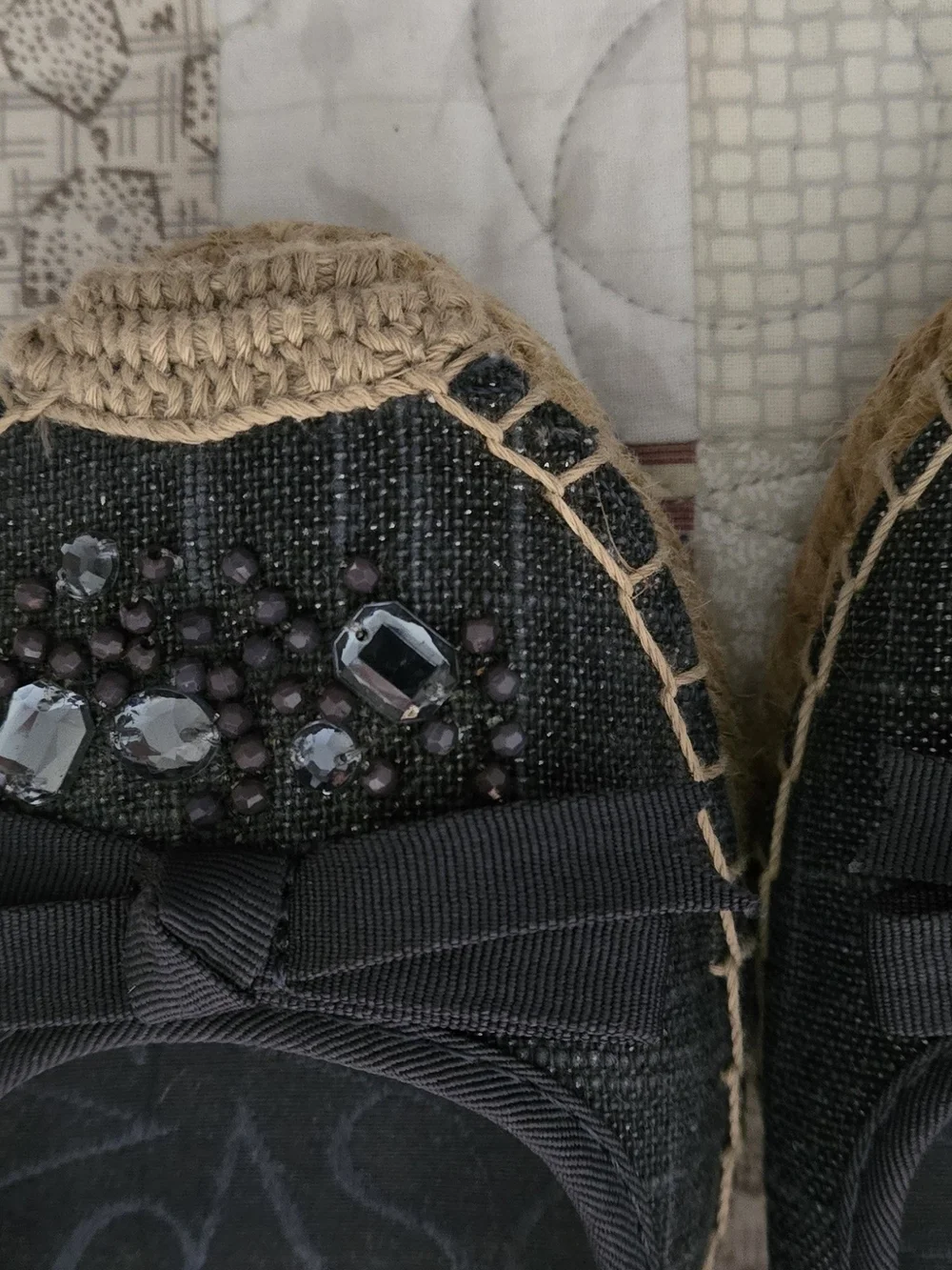 Simply Vera Vera Wang Black Embellished Espadrille Flats